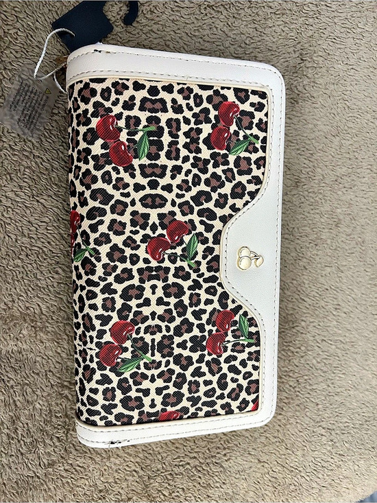 Handbags - Cherry Leopard Print Wallet NWT